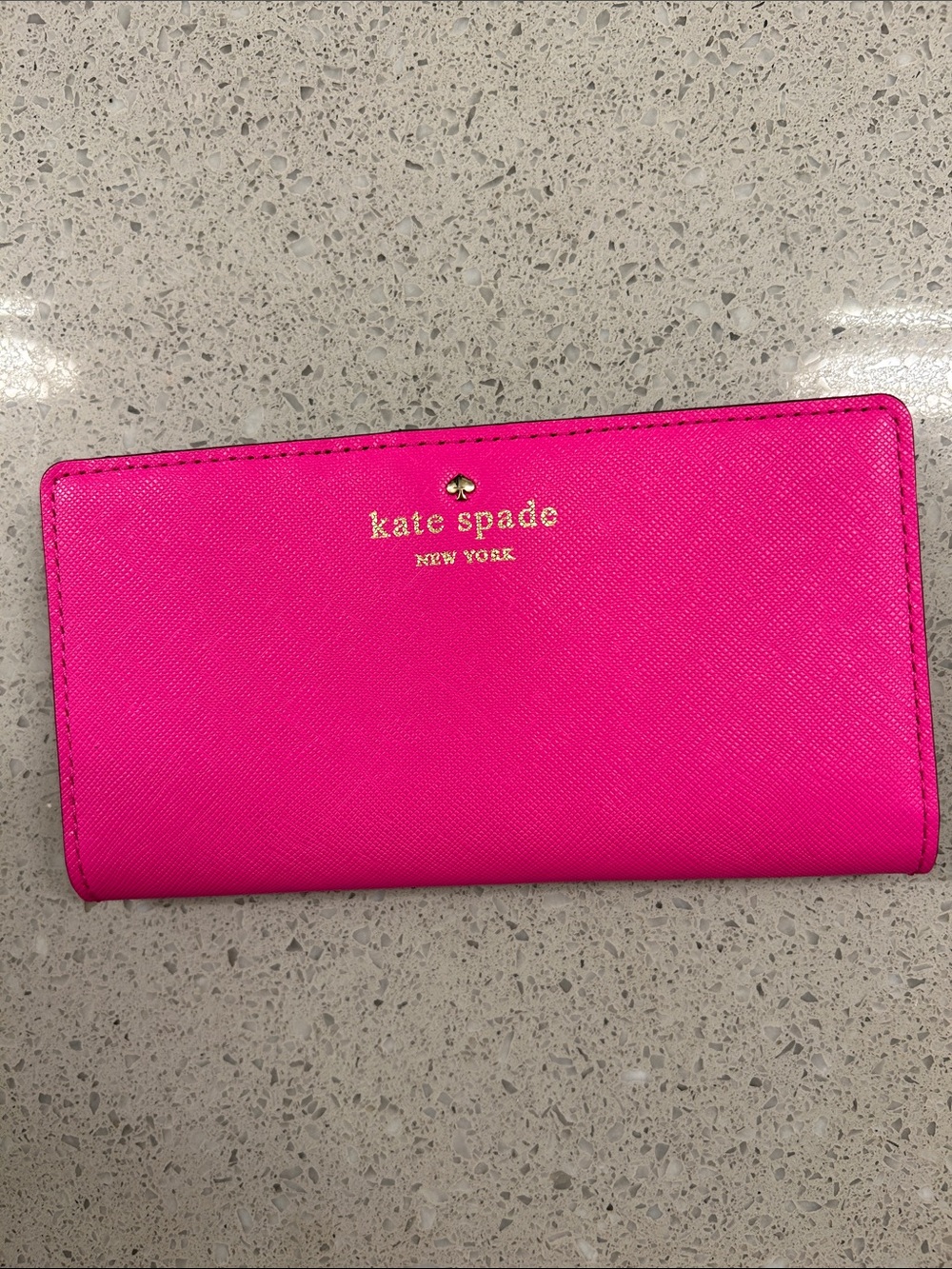 kate spade Bright Pink Saffiano Wallet EUC